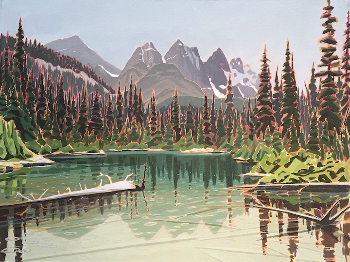 Ramparts, Tonquin Valley, Canadian Rockies, acrylic on canvas, 24